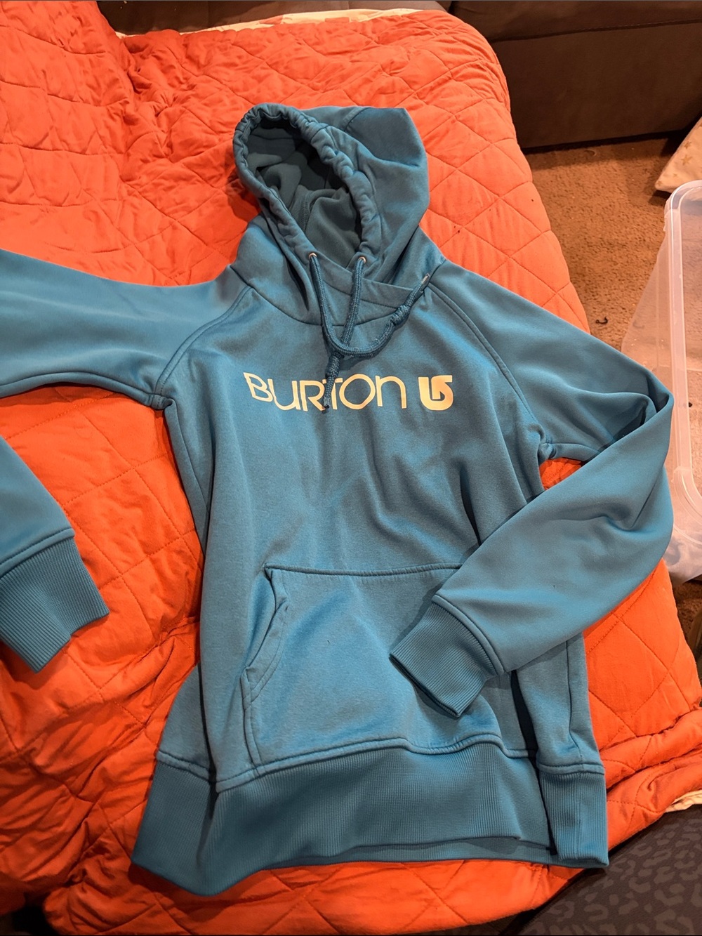 B64 Women’s Sm Burton Teal Blue Logo Hoodie